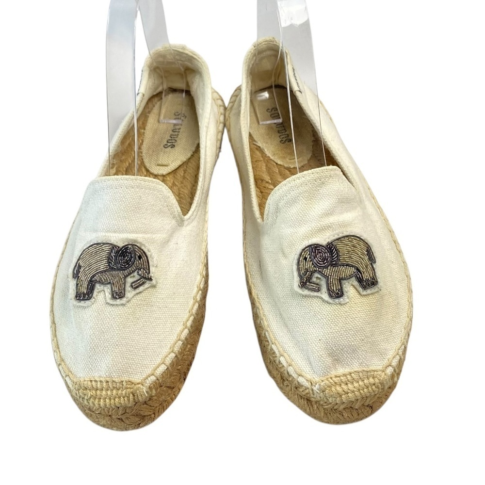 SOLUDOS Elephant Beaded Smoking Slipper in White Size 6 - Picture 2 of 8
